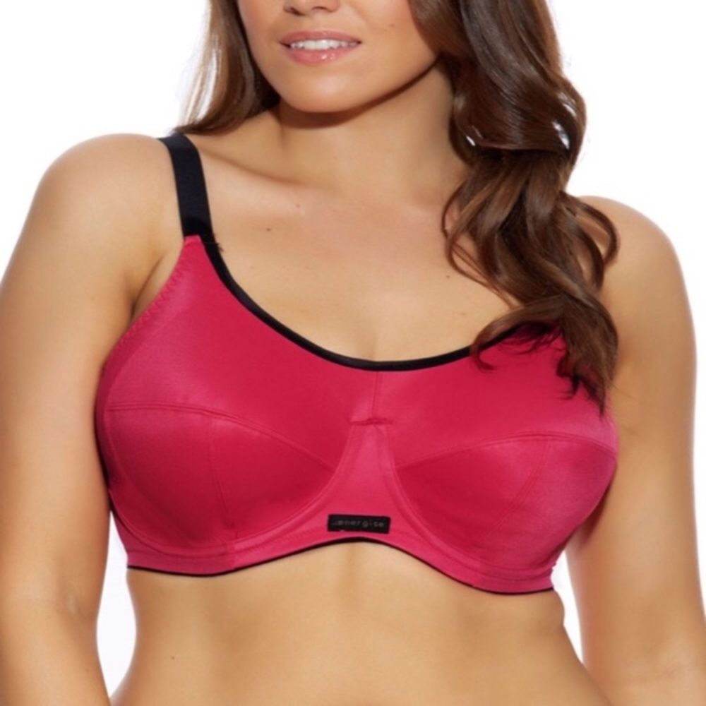 Elomi energise sports bra pomegranate pink black